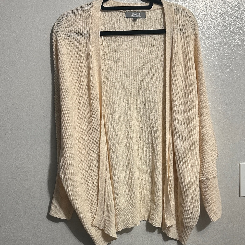 Elegant Cream Open-Front Cardigan
